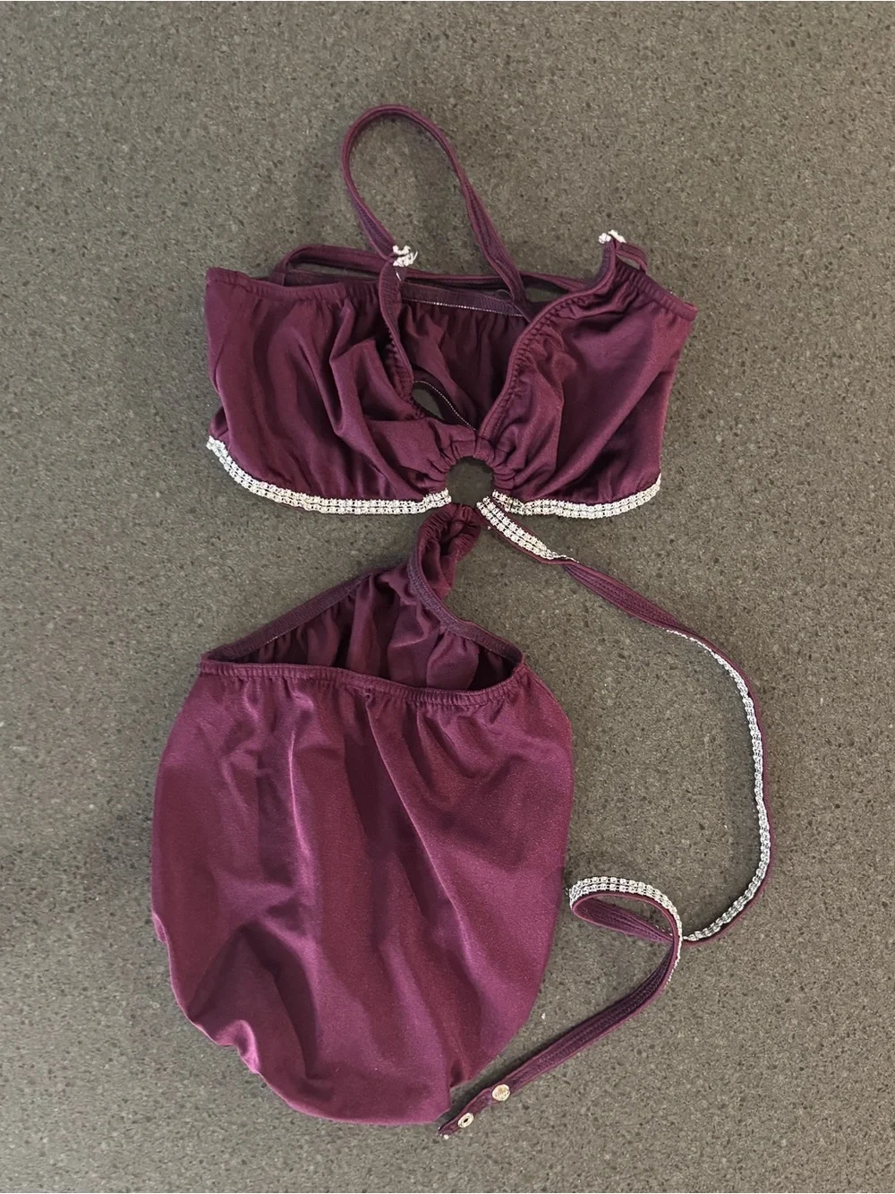 Kelle Dance Costume Set — Merlot Two-Piece Size MA STYLE #5431A